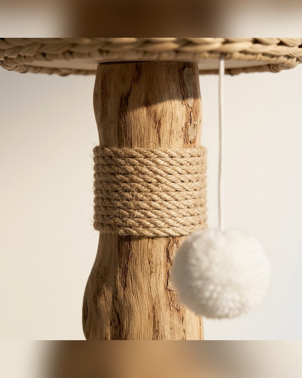 arbre à chat bohème design 117 cm en bois naturel