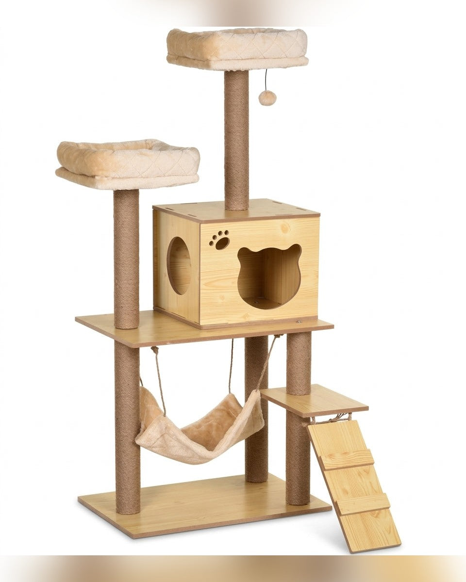arbre à chat design 130 cm en sisal naturel