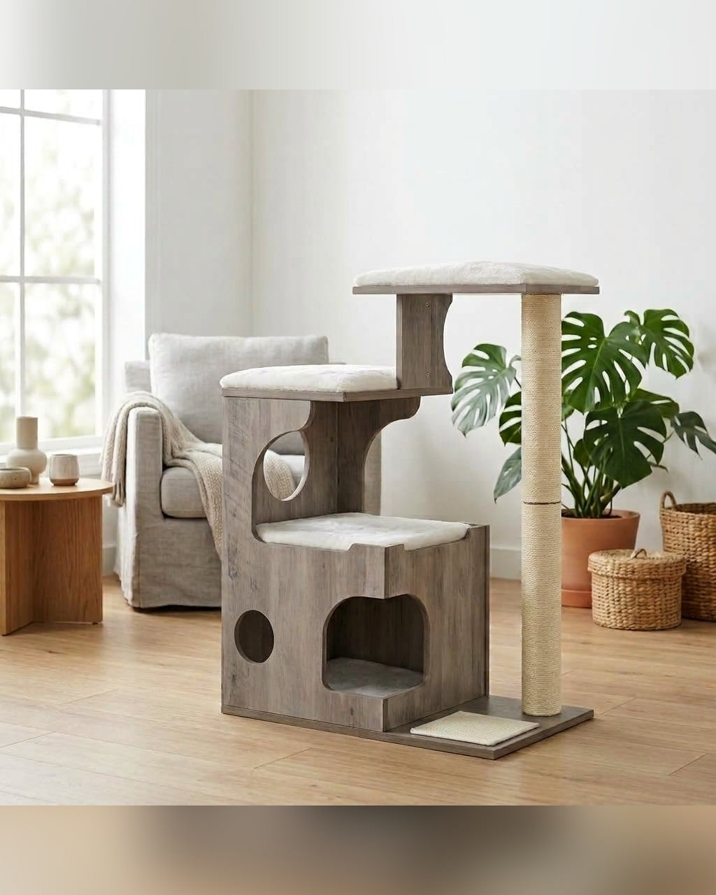 Arbre à Chat Design Bois