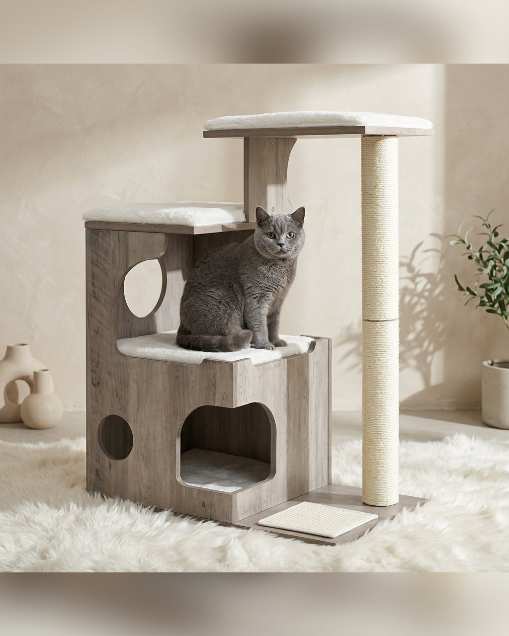 Arbre à Chat Design Bois