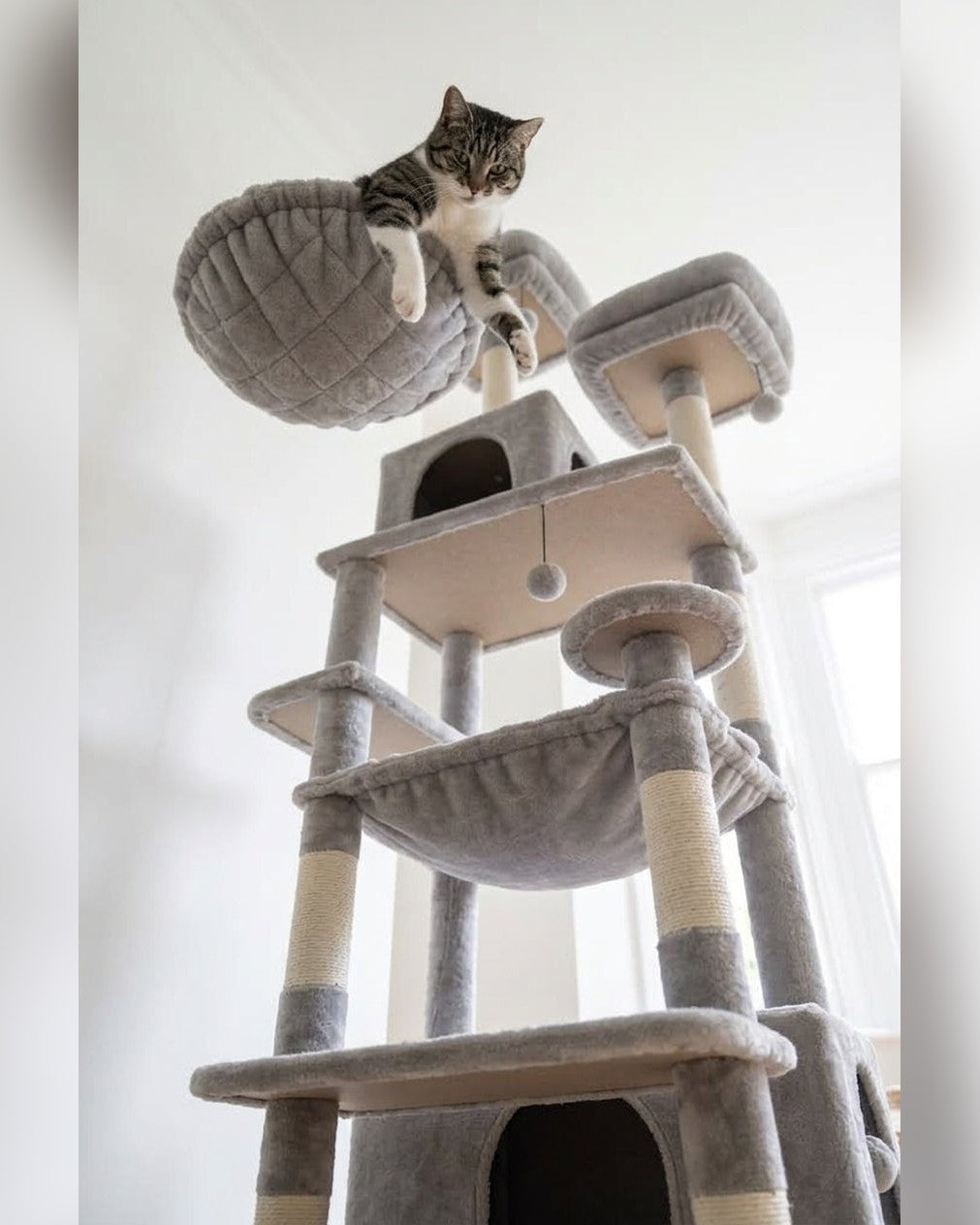 Arbre à Chat Géant XXL — Grand Confort avec Niche & Hamac