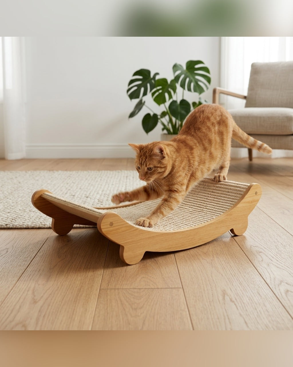 griffoir incliné en bois avec surface remplaçable