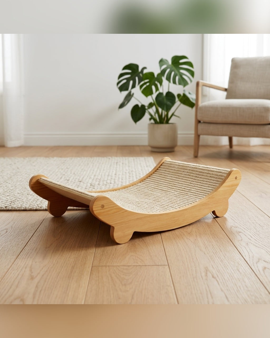 griffoir incliné en bois avec surface remplaçable