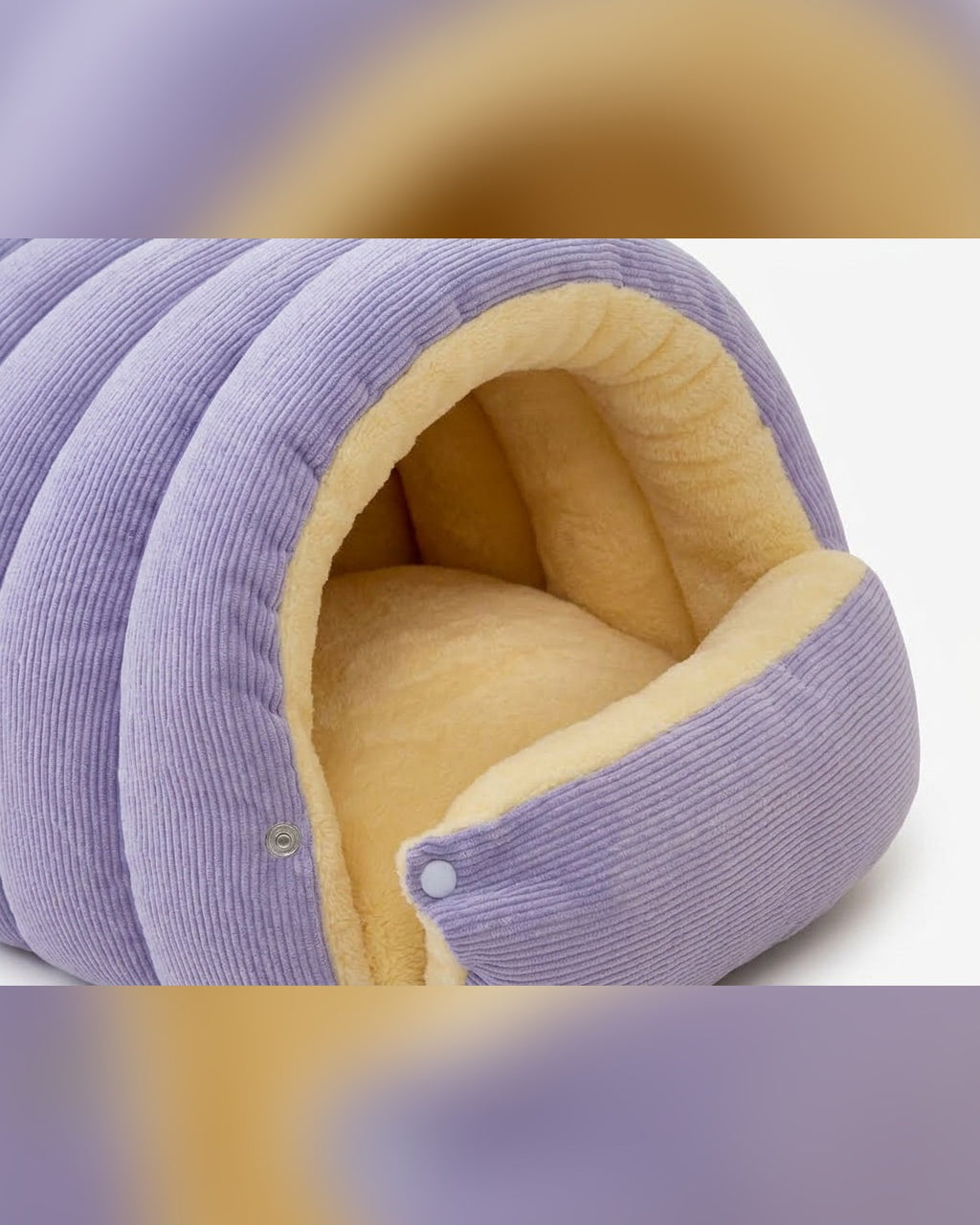 maison couchage fermée pour chat en velours côtelé